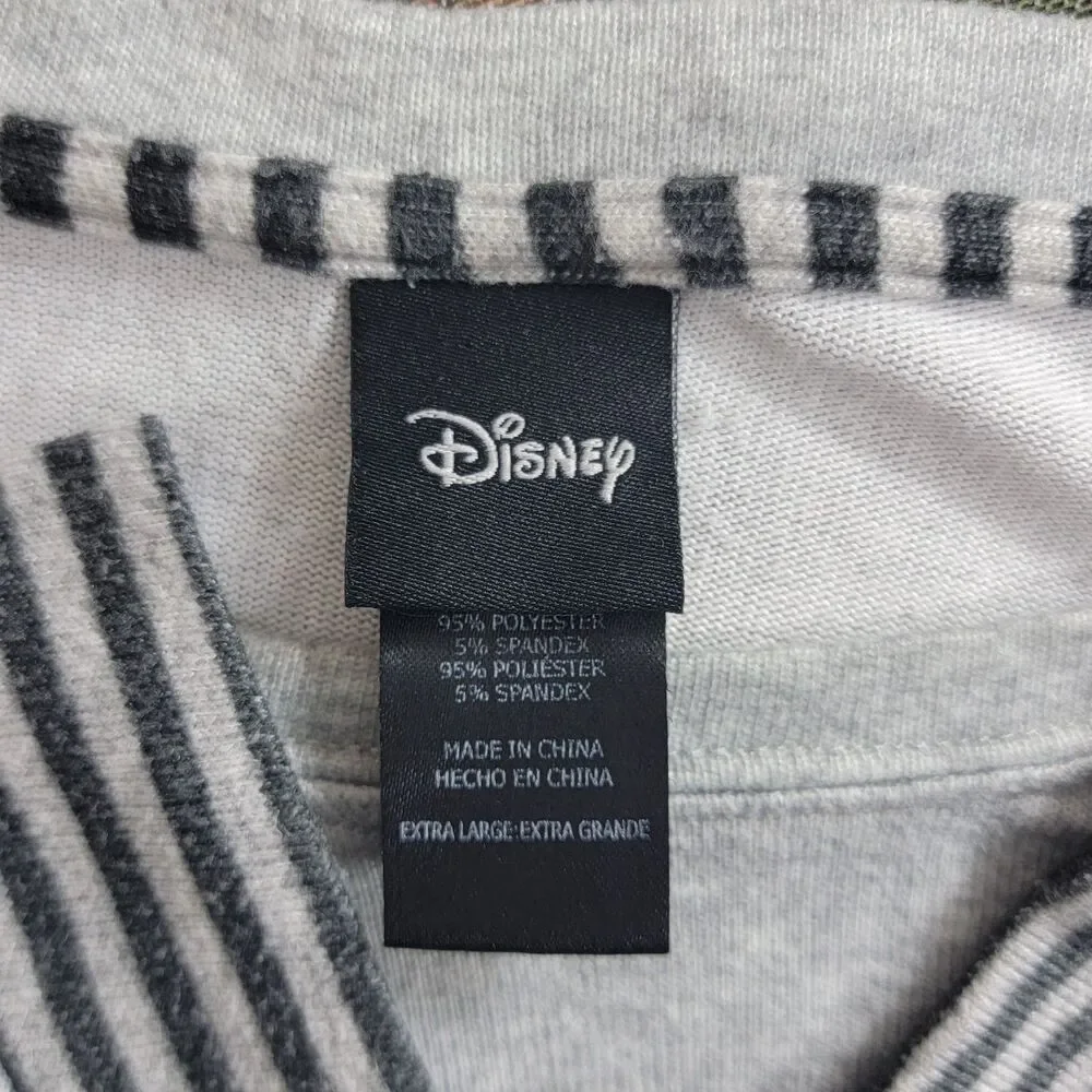 Disney Pajama Top Womens XL Gray Mickey Mouse All Over Print Lounge Sleepwear